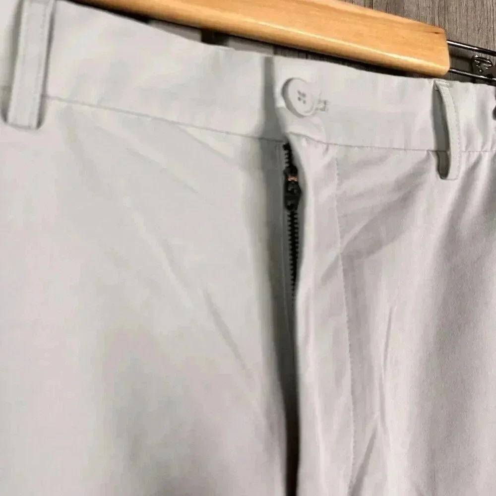 Brady Mens Short Chino Flat Front Gold Pickleball Light Grey Color Size 38